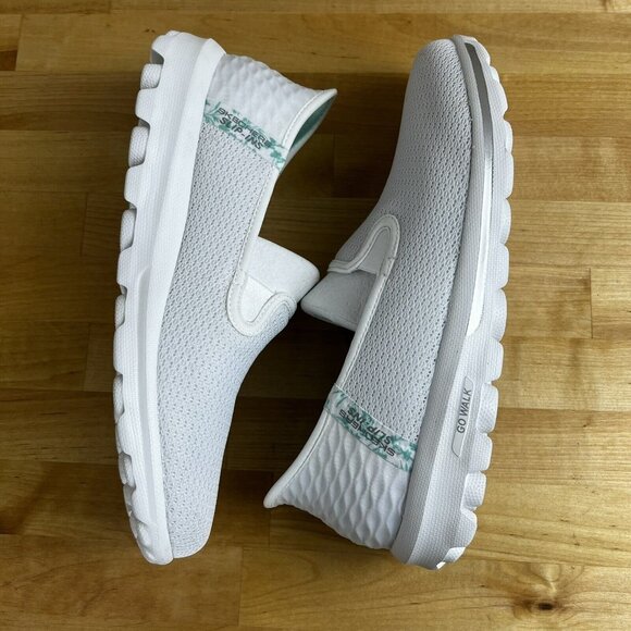 Skechers Sneakers Slip-ins Hands Free GOwalk Travel Fiji Shoes White 8.5 NEW - Picture 7 of 10